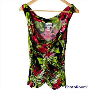 Joseph Ribkoff Sleeveless Tropical Floral Top, Size: 10